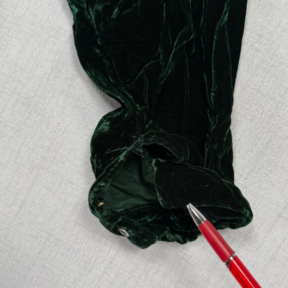 Vintage Norma Kamali Button Down Shirt Green Velvet Long Sleeves Size S Small - Picture 8 of 14